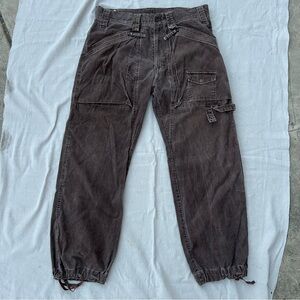 Vintage 00s Diesel Brown Corduroy Cargo Pants, Y2K Utility Streetwear
